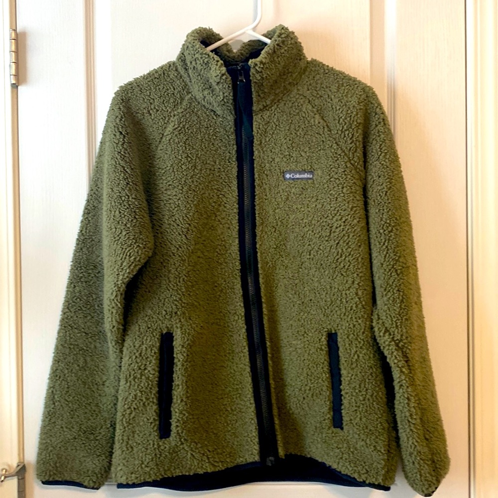 Columbia olive green fleece jacket